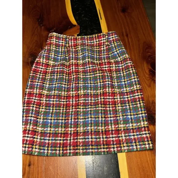 Women’s Vintage Liz Wear Plaid Skirt Size 4 %60 Wool - Picture 2 of 7
